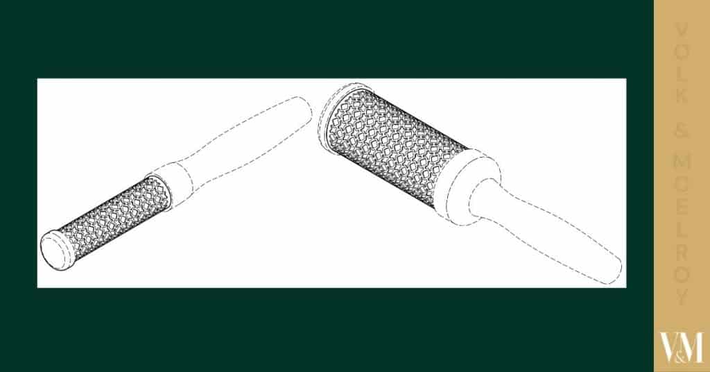 Machinery roller with textured surface, used for industrial applications.