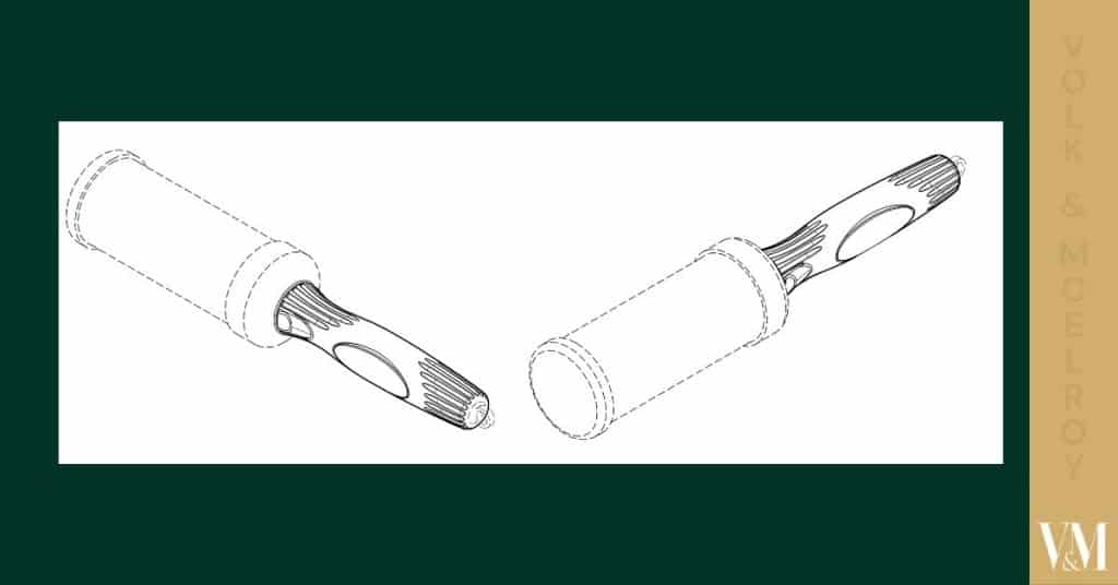 Precise technical drawing of a floor roller with handle, illustrating its structure and design details for construction or renovation projects.