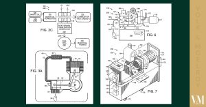 High-tech engine schematic with detailed wiring and components with technical labels.
